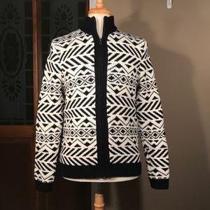 NWT - Express Fair Isle Zip-Up Mock Neck Cardigan